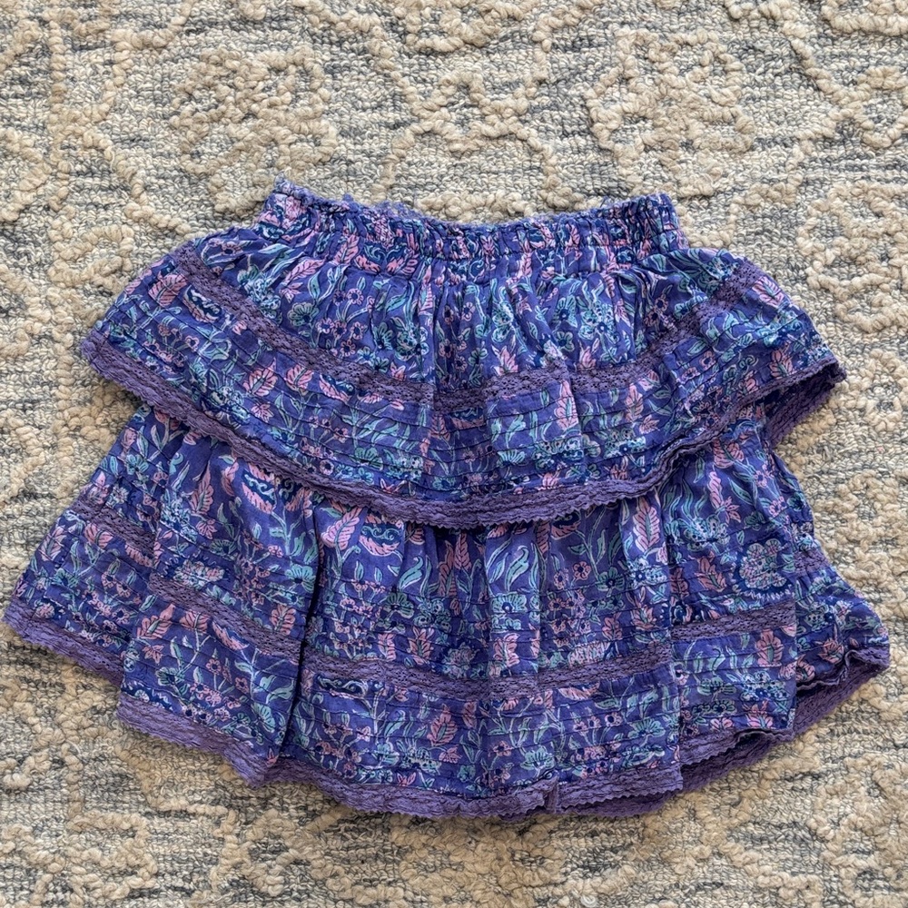 Chic Purple Floral Mini Skirt